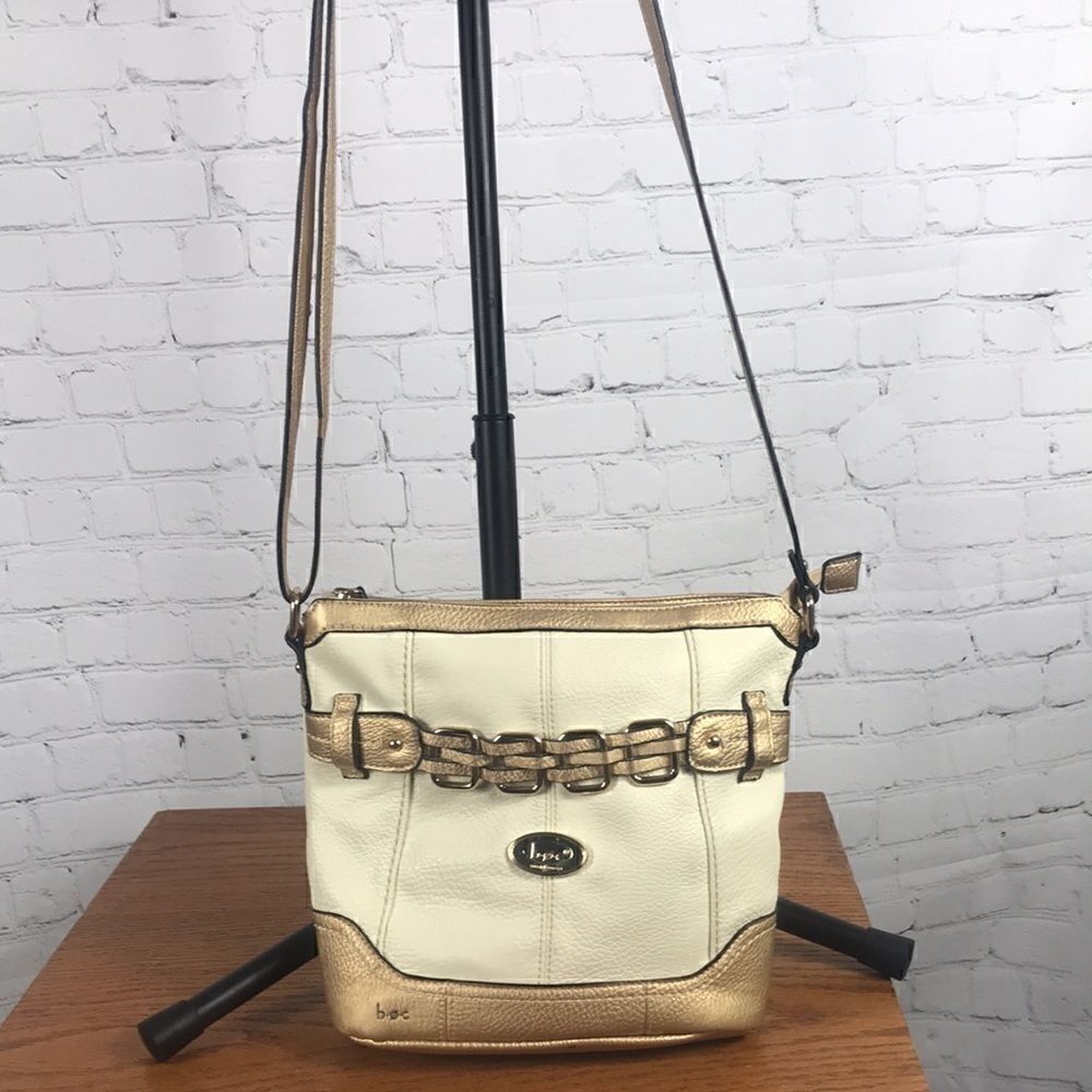 B.O.C. Shoulder bag Gold Cream Woven Chains EUC